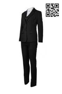 BWS072 Custom made suit style Design female models suit style Macao Audit Office Suit manufacturer  business pantsuit